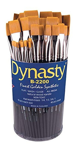 Dynasty B-2200 Cepillos Sinteticos Dorados De Mango Corto -