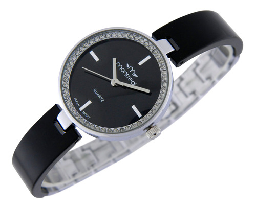 Reloj Montreal Mujer Ml914 Apliques Strass Abajo Del Cristal