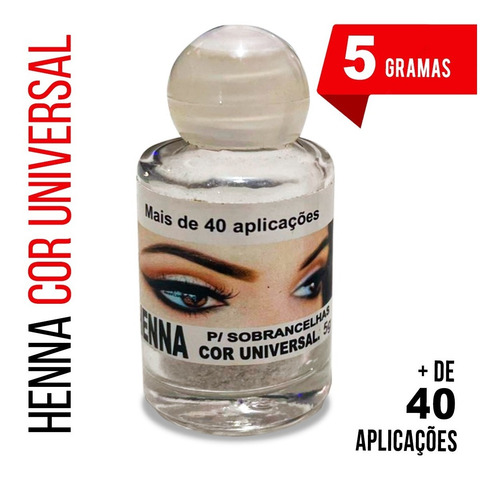 Henna Sobrancelha Cor Universal 40 Aplicações 5 Gramas