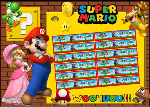 Kit Imprimible Para Candy Bar Personalizado Super Mario Bros