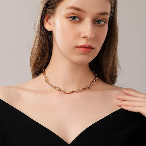 Solande Collar De Cadena Con Clip Chapado En Oro De 14 Para