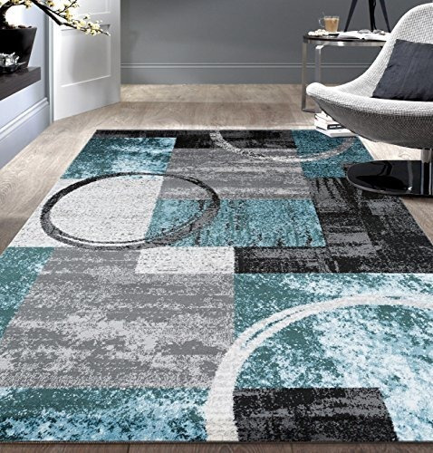 Alfombra De Interior Suave Con Diseno Abstracto Contemporane