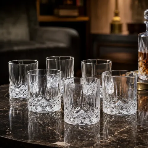 Jogo De 6 Copos Vidro Transparente Para Whisky Drinks 230ml Transparante