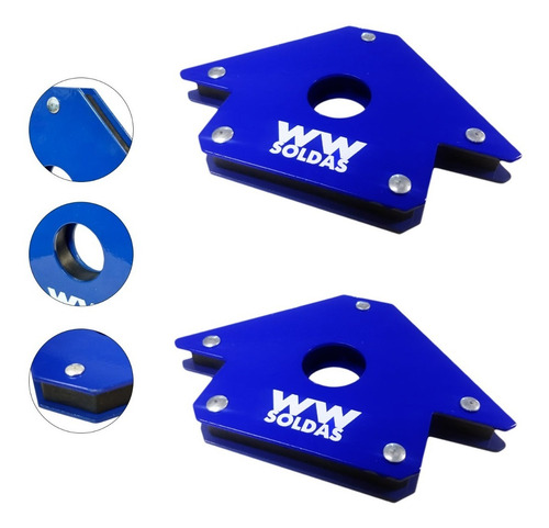 Imagem 1 de 7 de Esquadro Magnético Para Solda 22kg Kit Com 2 Uni Wwsoldas