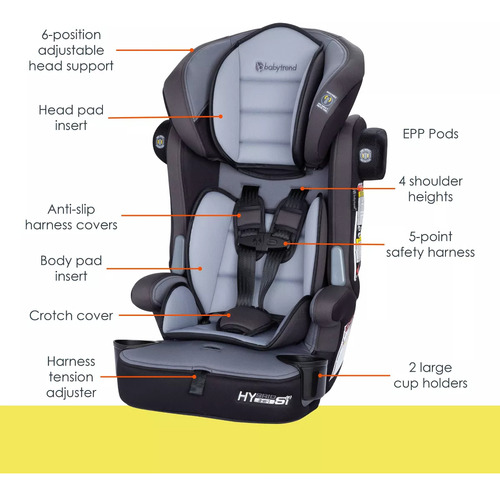 Autoasiento Babytrend Hybrid S1 3 En 1 Madrid Negro Gris