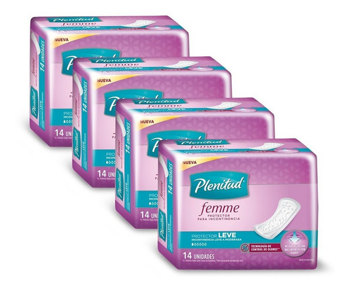 Plenitud Protector Leve Femme X 14 Unidades Pack X 4