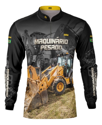 Camisa Agro Brk Maquinário Pesado Pá Carregadeira Com Uv50 +