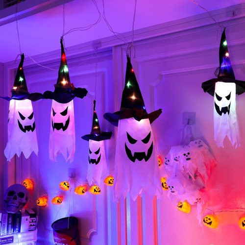 Adornos De Halloween Sombreros De Bruja Voladora, 5