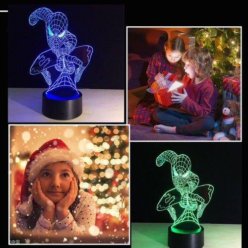 Luz Nocturna E-lec 3d Anime Optical Illusion Led 7 Colores