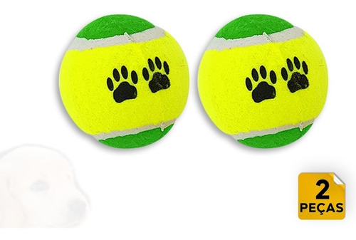 Brinquedo Para Pet Cachorro Gato Bolinha De Tenis Kit Com 2