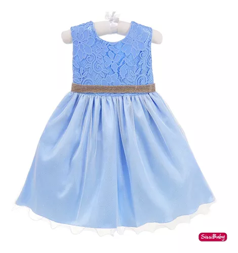 Vestido Infantil Azul Cinderela , Frozen Luxo - Menina bonita 1/2/3 Anos -  Perollas Kids