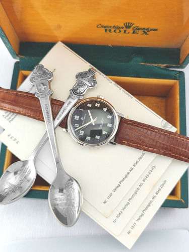 Reloj Bucherer, Automático, Raro, Cuadrante Repintado Marrón Claro Plateado Negro (Usado)