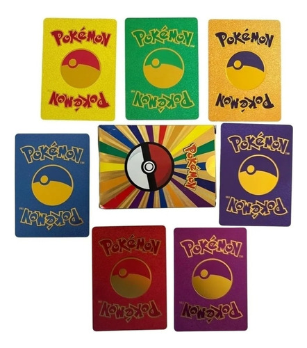 Cartas Pokémon, Caja De 20 Cartas Metalizadas De Colores  