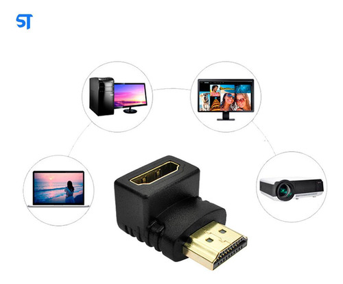 Conector Hdmi Curva Joelho 90 Graus Fhd Extensor- Ckinnfon