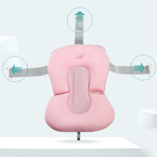 Almofada De Banho Para Bebê Banheira Flutuante Boia Com Alça Cor Rosa