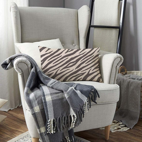 Tks Mitlan Brown Zebra Stripe Pillow Covers De 12x20 Pulgada