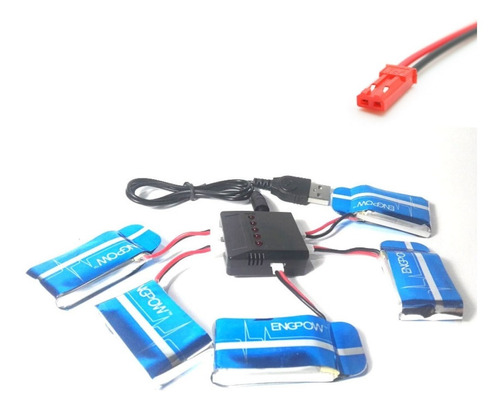 5 Baterias Lipo 3.7v 850 Mah Jst + Multi-cargador