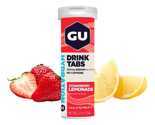Electrolitos Gu Energy Drink Tabs // Tubo Con 12 Tabs C/u // Sabor Strawberry Lemonade