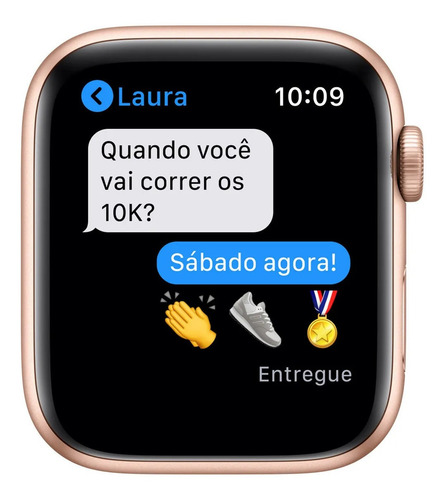 Imagem 6 de 9 de Apple Watch SE (GPS, 40mm) - Caixa de alumínio dourada - Pulseira esportiva Rosa-areia