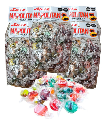 Napolitano Caramelo Con Pasita 3 Kg Laposse Sabor Surtido