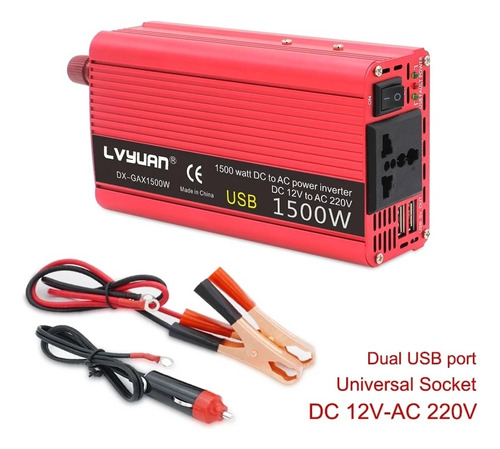 1500w 12v A Ac 220v Inversor De Energía Portátil Para Coche
