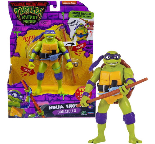 Figura Tortugas Ninja Donatello Mutant Mayhem C/ Sonido 14cm