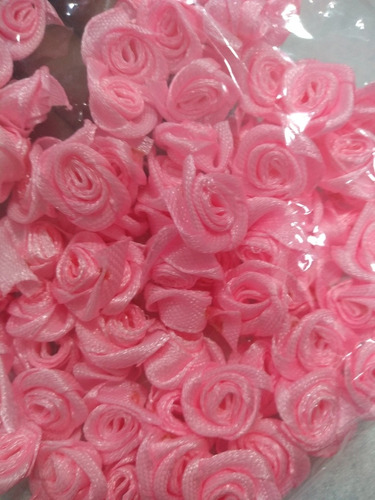 1000 Mini Rosa De Cetim Rococó Lindos