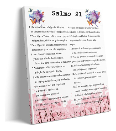 Texas Art Salmo 91 En Español Para Pared, Psalm Wall Art, Cu