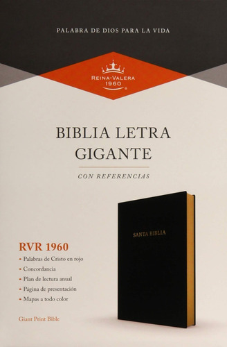 Biblia Rvr60 Letra Gigante 14pt Im Piel Negra