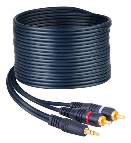 Cable De Audio Plug 3.5mm A 2 Rca Macho 10 Metros Trautech