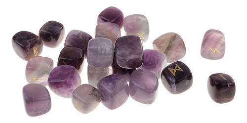 Runa Esculpida À Mão Pedra Preciosa Roxo