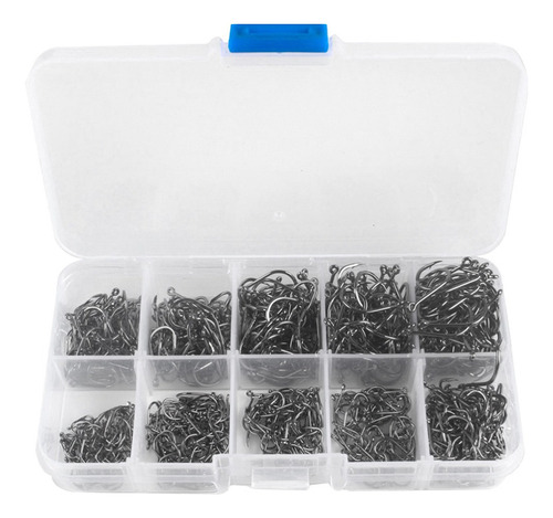 300pcs / Set Surtido De Anzuelos De Acero Al Carbono Caja De