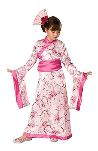 Disfraz De Princesa Asiáticad Rosa Para Niña
