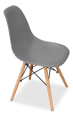 Silla Eames Gris Adulto Pack 6 - Calidad A+ Resiste 130 Kg Polipropileno Madera Gris