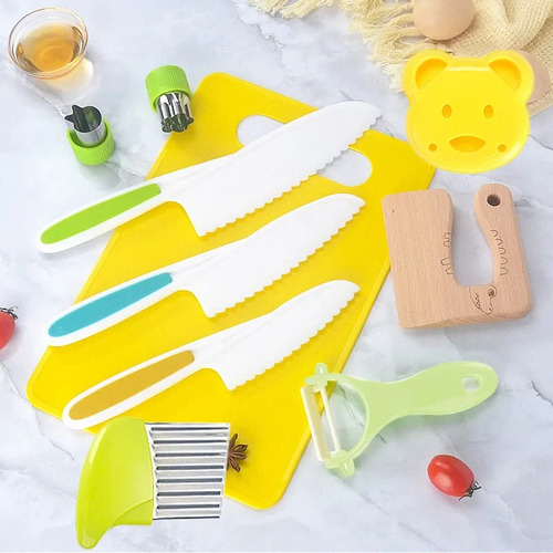 F Juego Cuchillos Cocina Seguros For Niños Montessori,