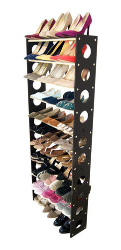 Rack Zapatera Organizador 10 Niveles 30 Pares Zapatos Madera