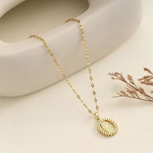 Collar Cadena Virgen Guadalupe Acero Inoxidable Chapada Oro Blanco