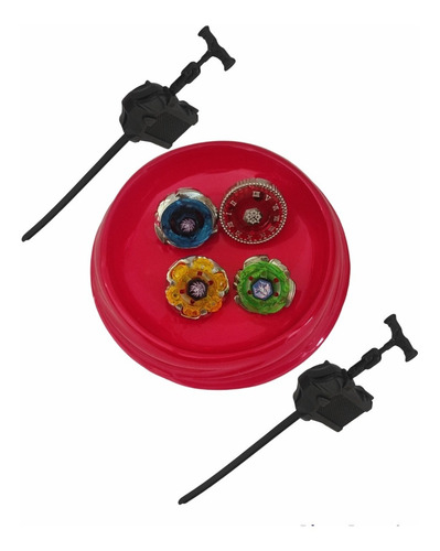 Imagem 4 de 4 de Beyblade Burst Turbo - 4 Blay Blades + 2 Lançadores + 1 Grip