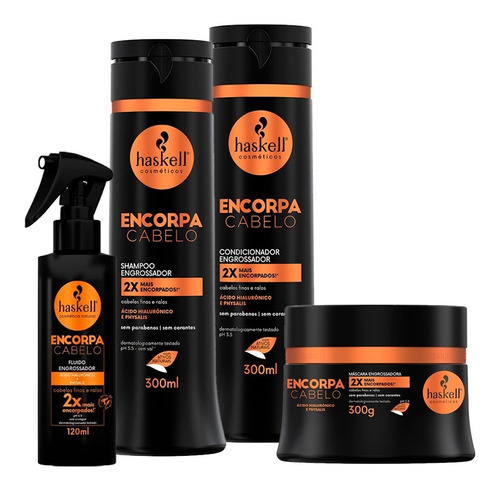 Kit Haskell Encorpa Cabelo Linha Completa 4 Itens + Brinde
