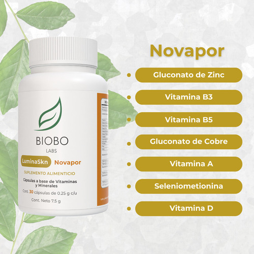 Biobo Labs Luminaskn Novapor 30caps Sabor Sin sabor