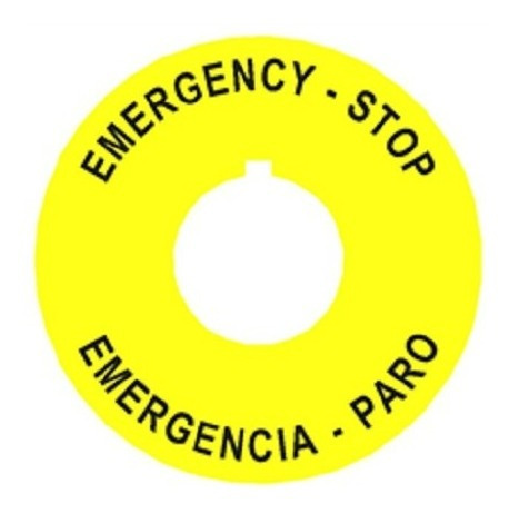 Placa Indicadora Paro De Emergencia Ingles - Español