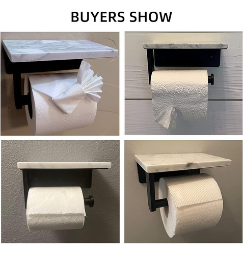 Soporte De Papel Higiénico De Mármol Gypie Con Estante, T