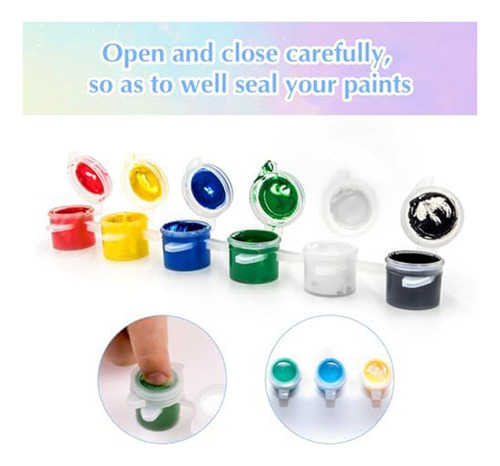 Juego De 60 Botes De Pintura Vacíos De 3 Ml Con 30 Pinceles,