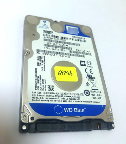 Disco Duro 500gb Wd Blue  Sata 6gb 2.5 Wd5000lpcx 