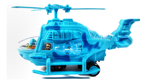 Helicóptero Con Luces Y Sonidos Musica Esquiva Obstáculos Helicóptero Celeste