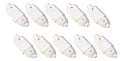 Kit 10 Unidades Pino Macho + Fêmea Plug Tomada 2 Pinos 10a