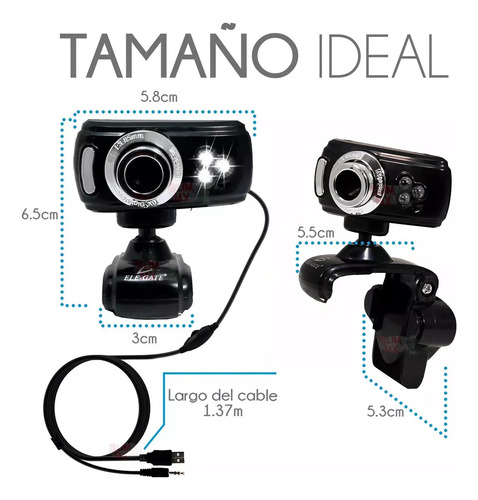 Webcam Usb Elegate Camara Computadora Con Microfono