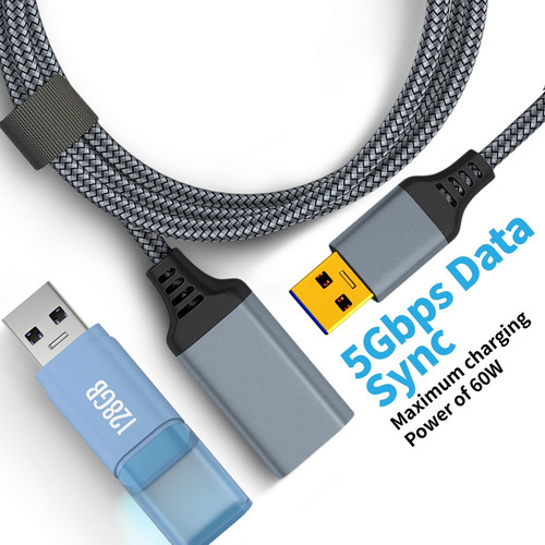 Cable De Datos De Extensión De Carga Usb 3.0 De 0,5 M