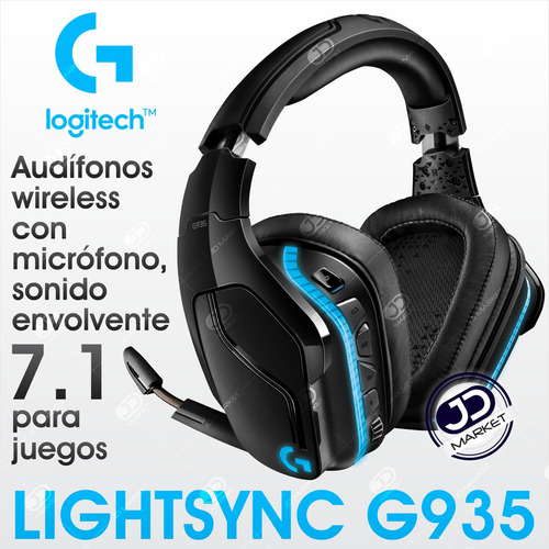 Imagen 2 de 10 de Diadema Gamer Inalámbrica 7.1 Logitech G935 / Rgb Lightsync