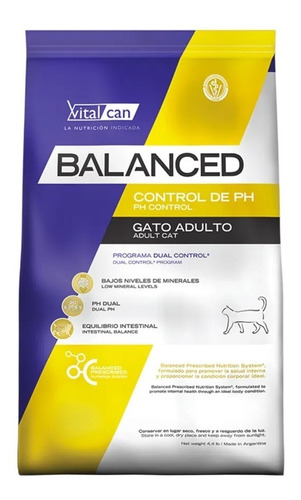 Vitalcan Balanced Gato Control Ph All Ages 7.5kg. Envíos